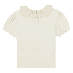 Bonton - T-Shirt mit besticktem Kragen Niris | Ecru