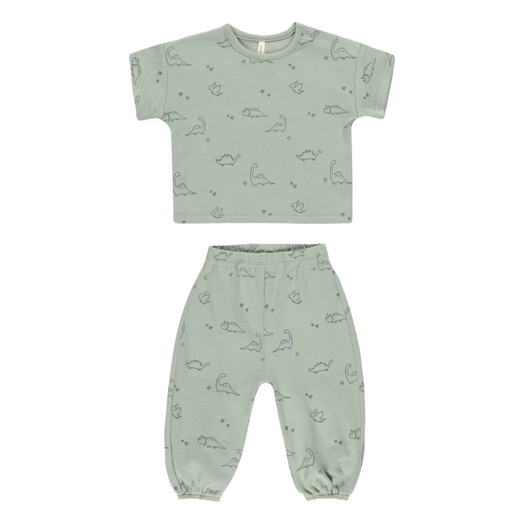 Quincy Mae – T-Shirt- und Hosen-Set | Pistaziengrün