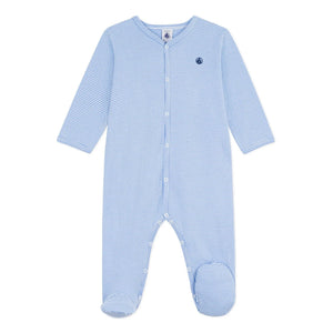 Petit Bateau – Gestreifter Pyjama aus Bio-Baumwolle | Blau