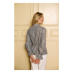 Maria de la Orden - Gestreifte Baumwollbluse Brighton | Marineblau