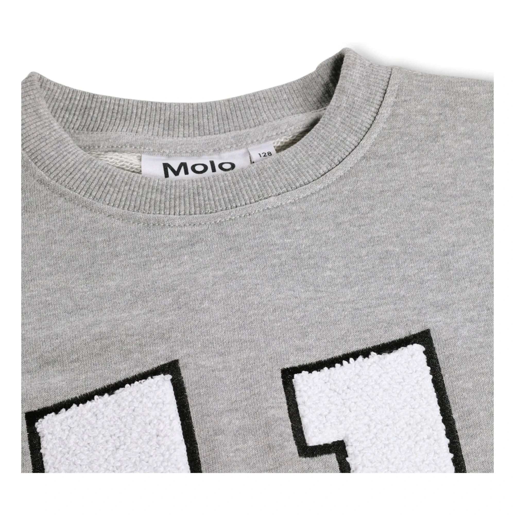 Molo - Magni Sweatshirt Nr. 11 Smile Bio-Baumwolle | Grau meliert