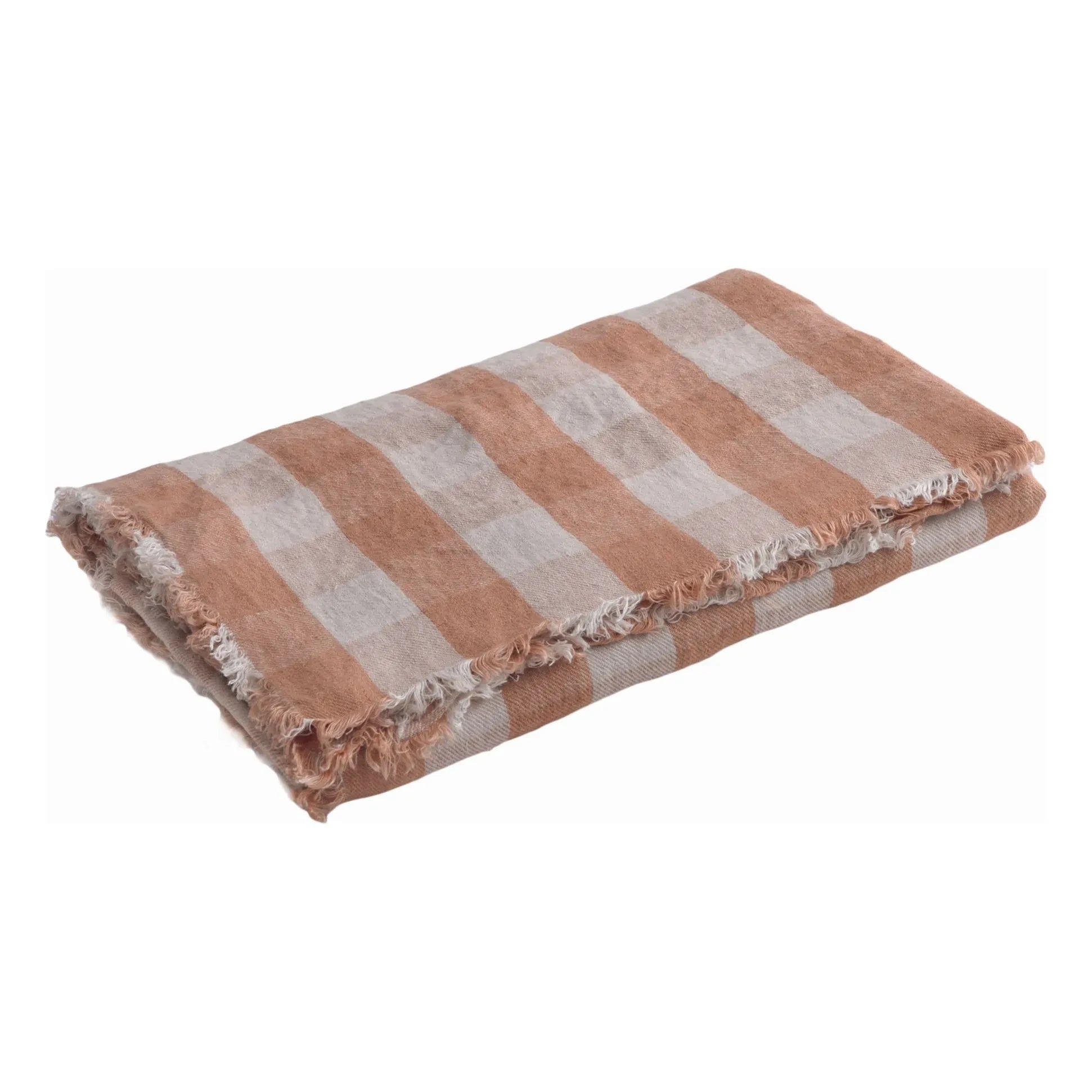 Maison de Vacances - Gewaschene Leinen-Vichy-Cottage-Decke | Terracotta