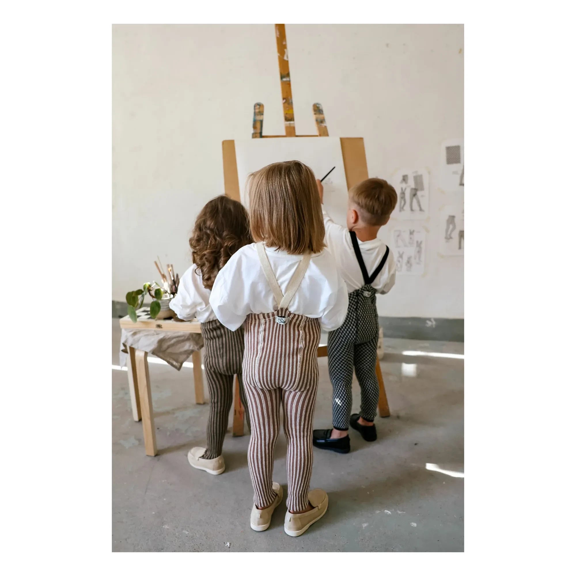 Silly Silas - Gestreifte Strumpfhose aus Bio-Baumwolle | Creme