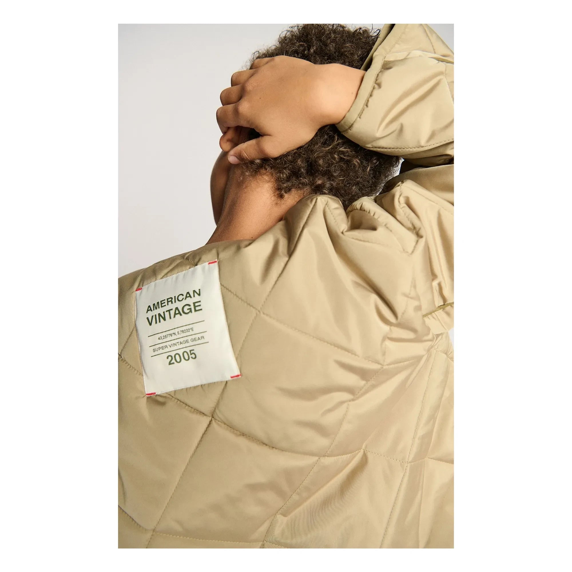 American Vintage - Vowbay Wasserabweisende Steppjacke Recycelte Faser | Khaki