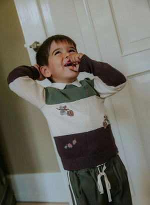 Fliink - Benna gestreifter Pullover | Ecru