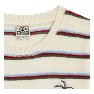 Bonton - Livo Gestreiftes Handtuch-T-Shirt | Weiß