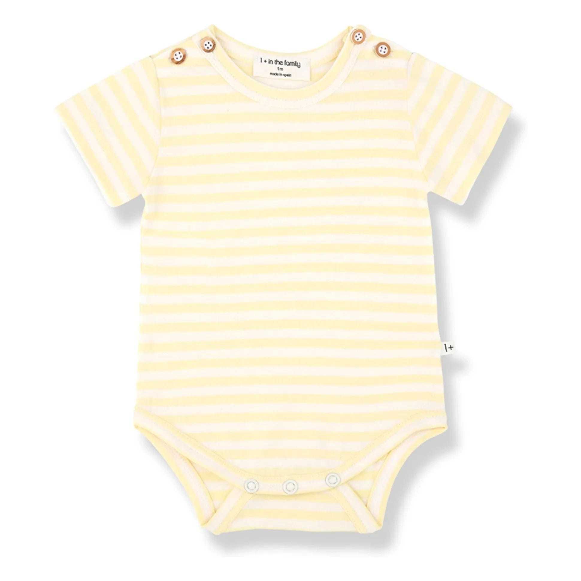 1+ in the family - Body Eloi Gestreift | Blassgelb