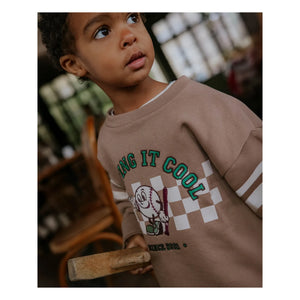 Fliink - Alvin organik pamuklu sweatshirt | Koyu kahverengi