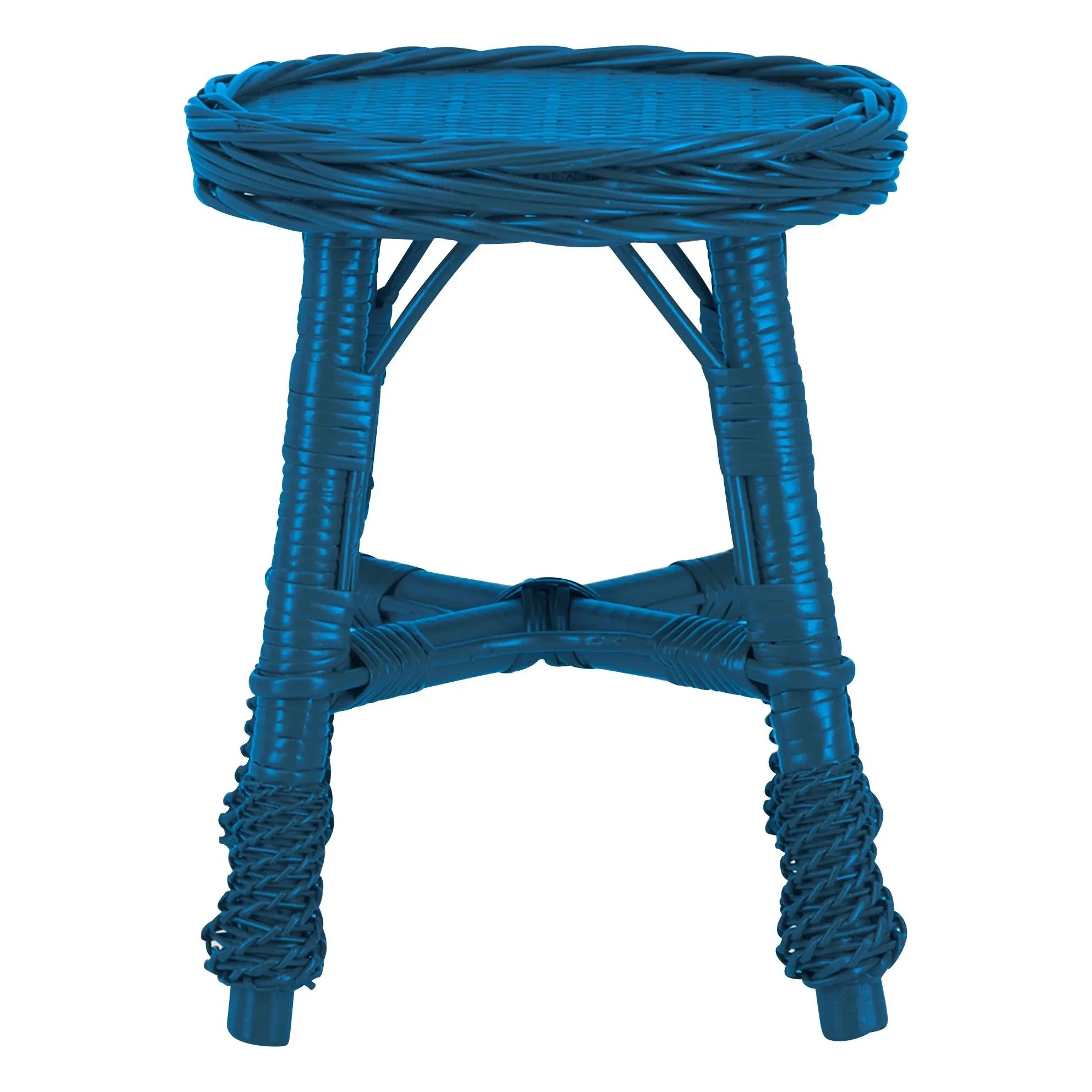 House of Capricorn - Furnas gewebter Bast-Hocker | Blau