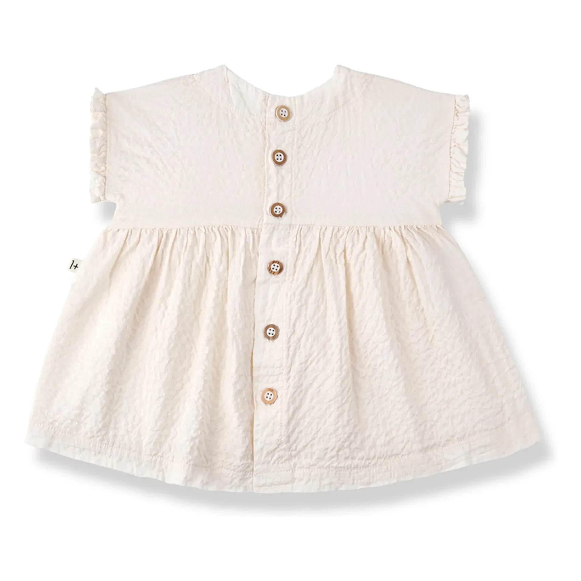 1+ in the family - Troya Seersucker Kleid | Ecru