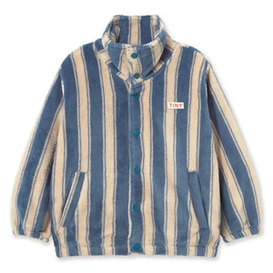 Tinycottons – Gestreifte Fleecejacke | Petrolblau