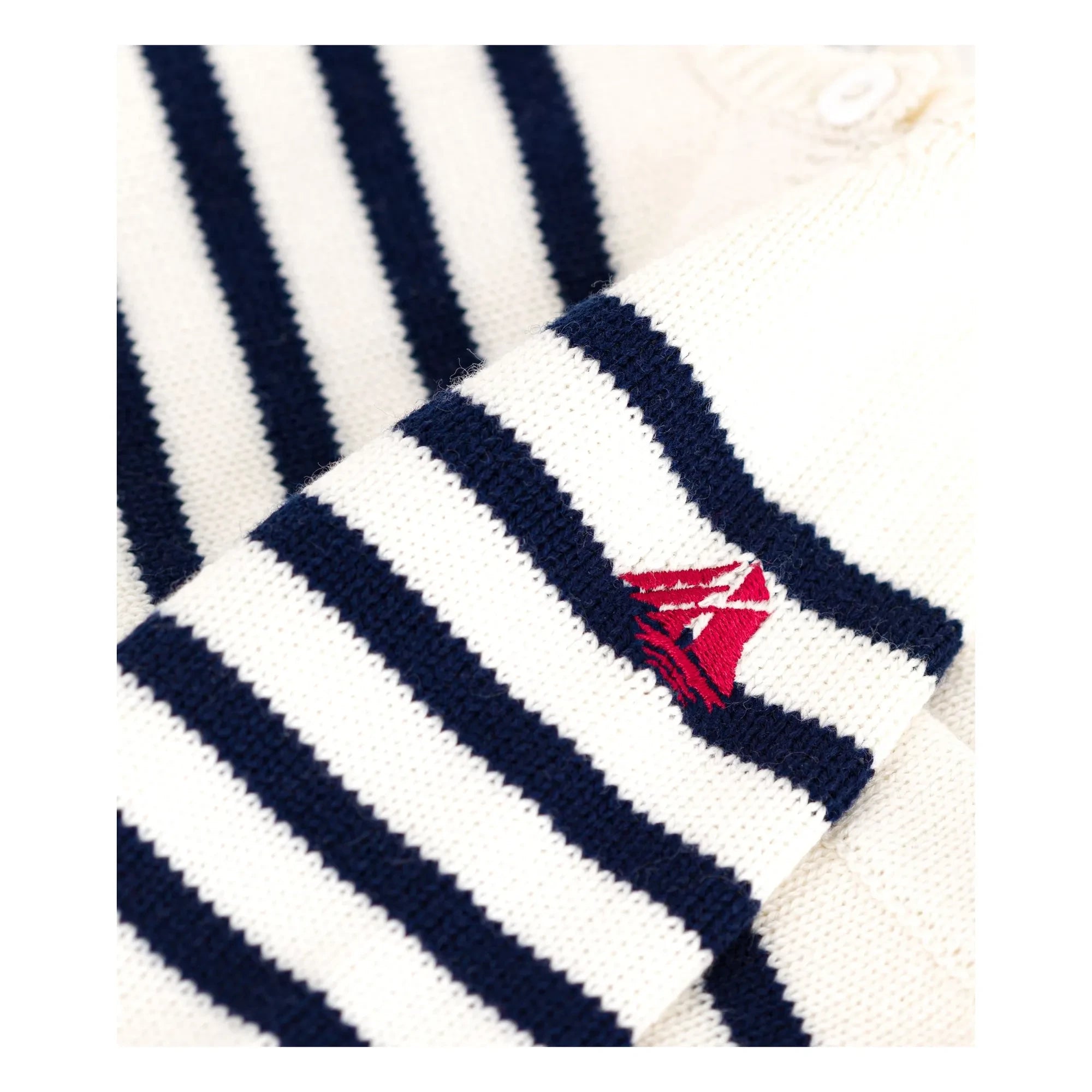 Petit Bateau – Matrosenpullover und Hosen-Set aus Wolle | Ekru