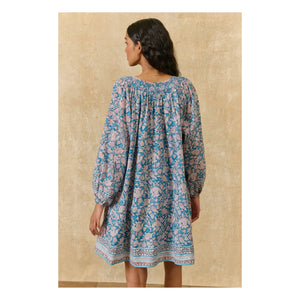Louise Misha - Janice Kleid aus Bio-Baumwolle | Blau