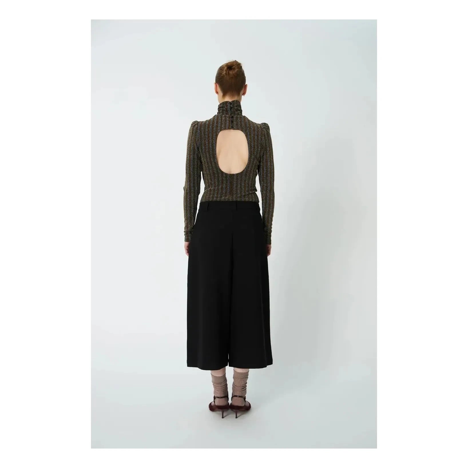 Stella Nova - İrize Çizgili Bluz | Altın