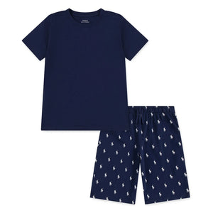 Ralph Lauren - Logo Tişört ve Şort Pijama Takımı | Lacivert