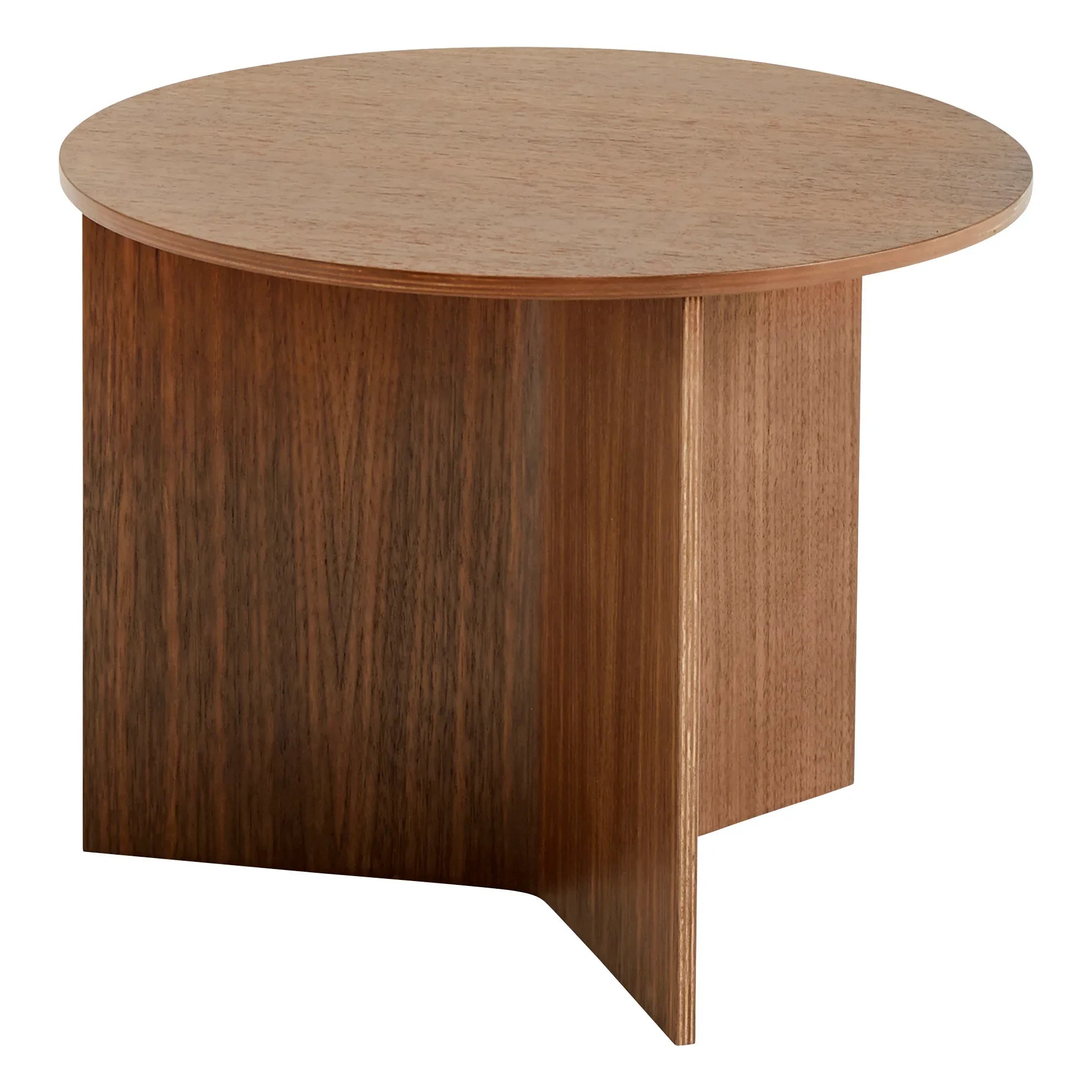 Hay - Geschlitzter Runder Holz Beistelltisch | Walnuss