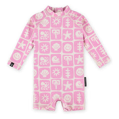 Beach & Bandits - Sea Smiley Recycelte Faser UV-Schutz-Overall | Rosa