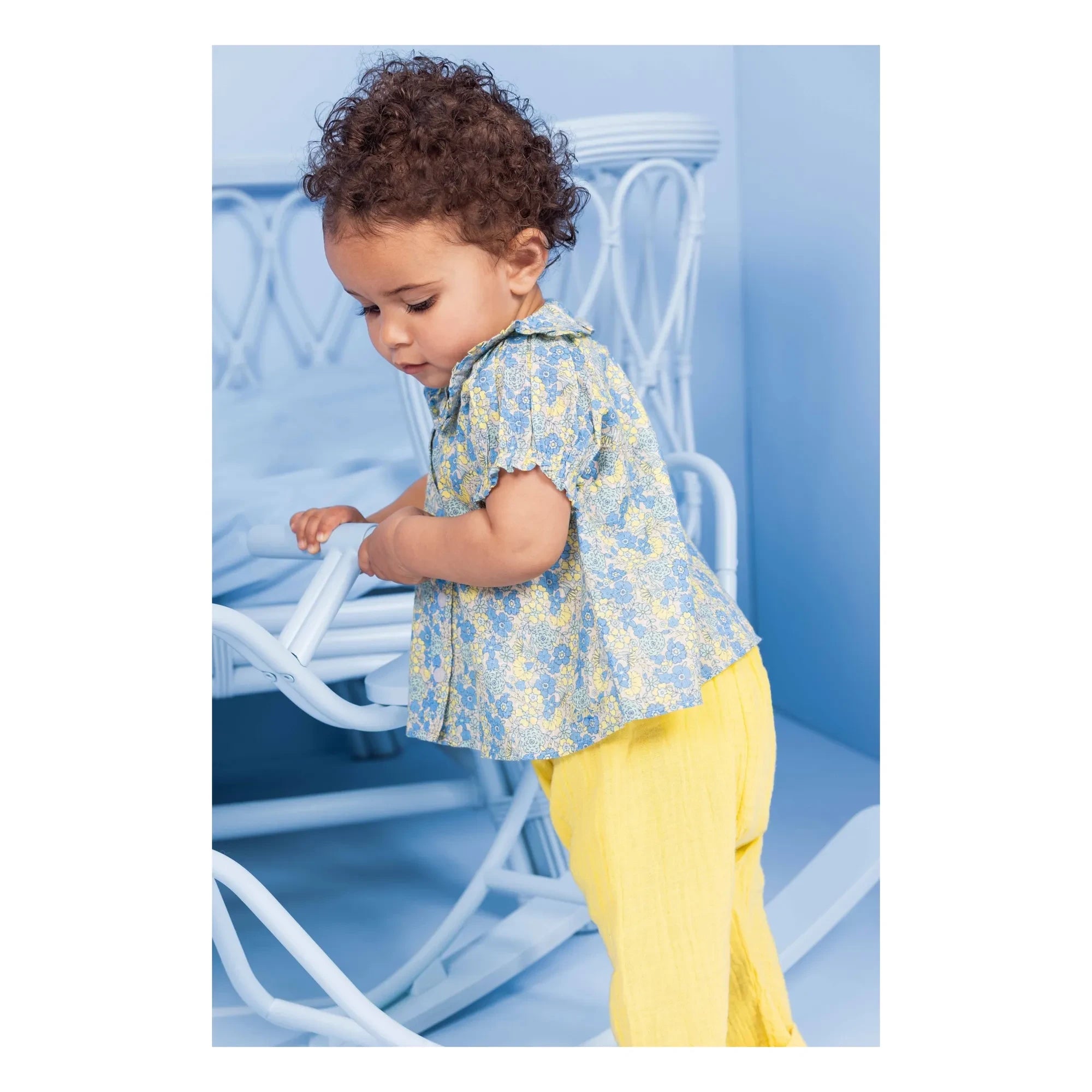 Bonton - Laos Baumwoll-Musselin-Hose | Gelb