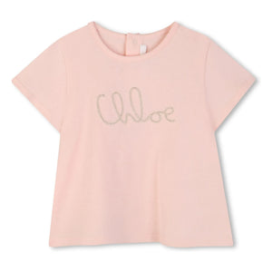 Chloé - Organik pamuklu Tişört ve elbise seti | Pembe