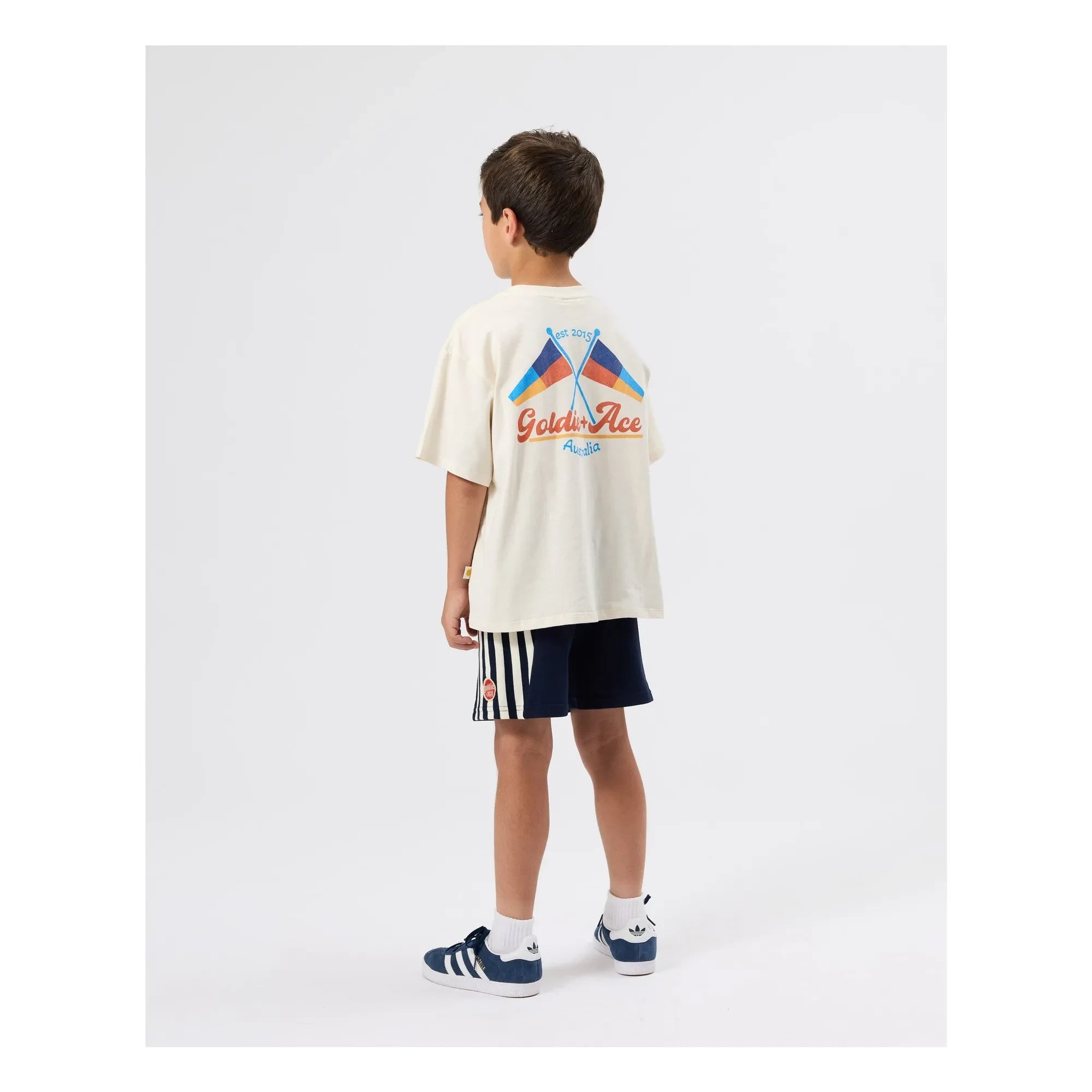 Goldie + Ace - Flaggen-T-Shirt | Creme