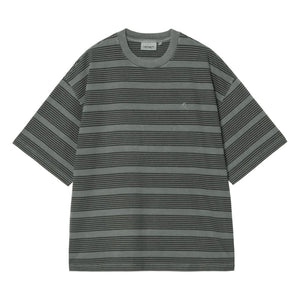 Carhartt WIP - Hanson Gestreiftes T-Shirt | Grau-grün