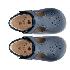 Poppée - Milton T-Steg Klettverschluss Mary Jane Schuhe | Marineblau