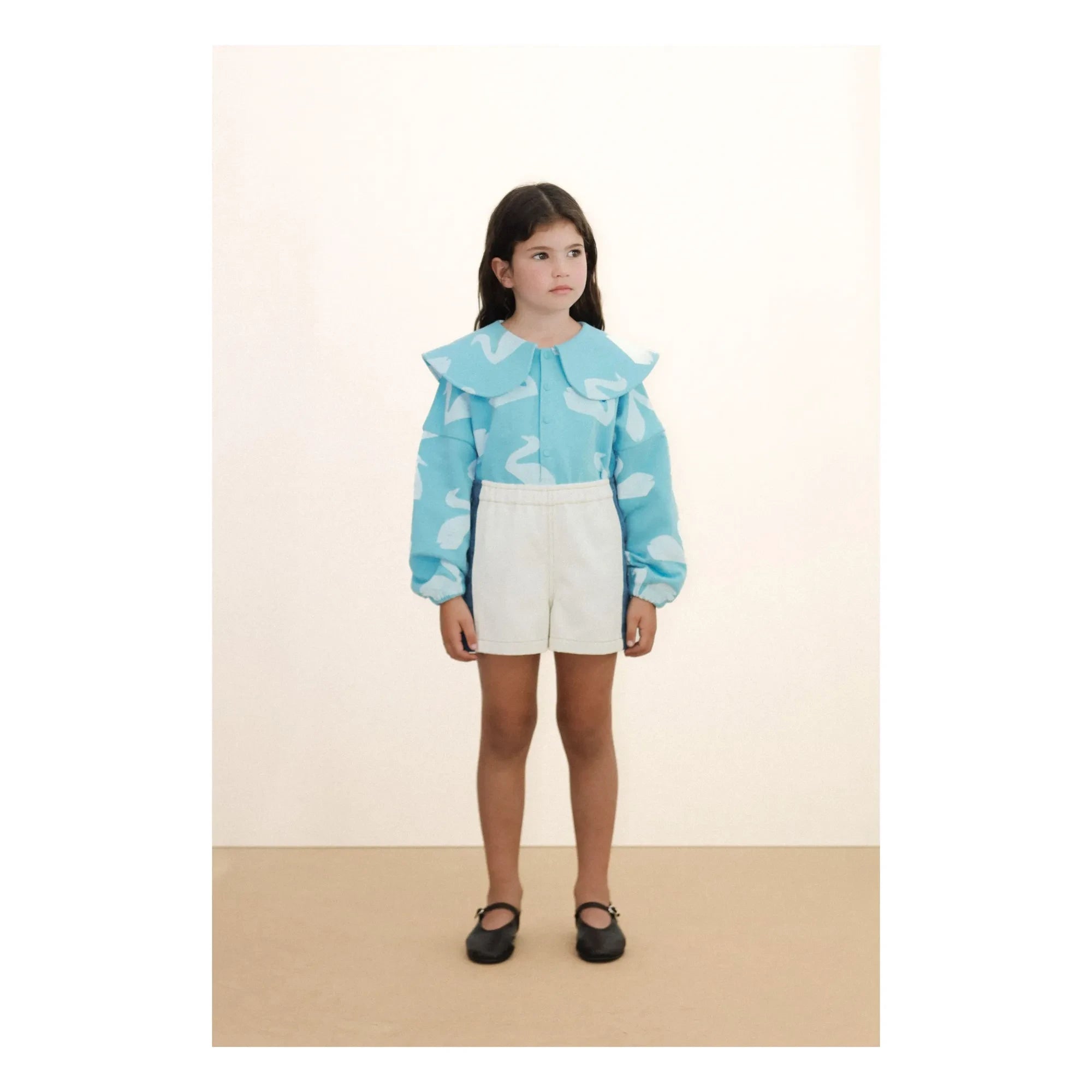 Tinycottons – Sweatshirt mit Knopfleiste Schwäne | Hellblau