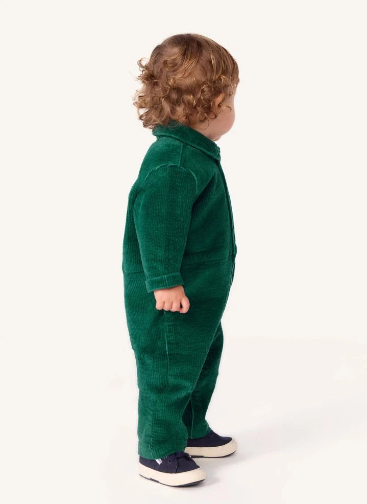 Petit Bateau - Pompist Ripp-Overall aus Bio-Baumwolle | Grün