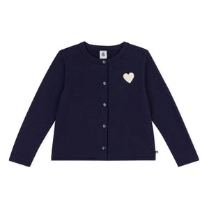 Petit Bateau - Cardigan Uni Molleton | Marineblau