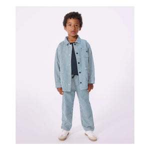 Petit Bateau - Gestreifte Arbeitsjacke aus Bio-Baumwolle | Blau