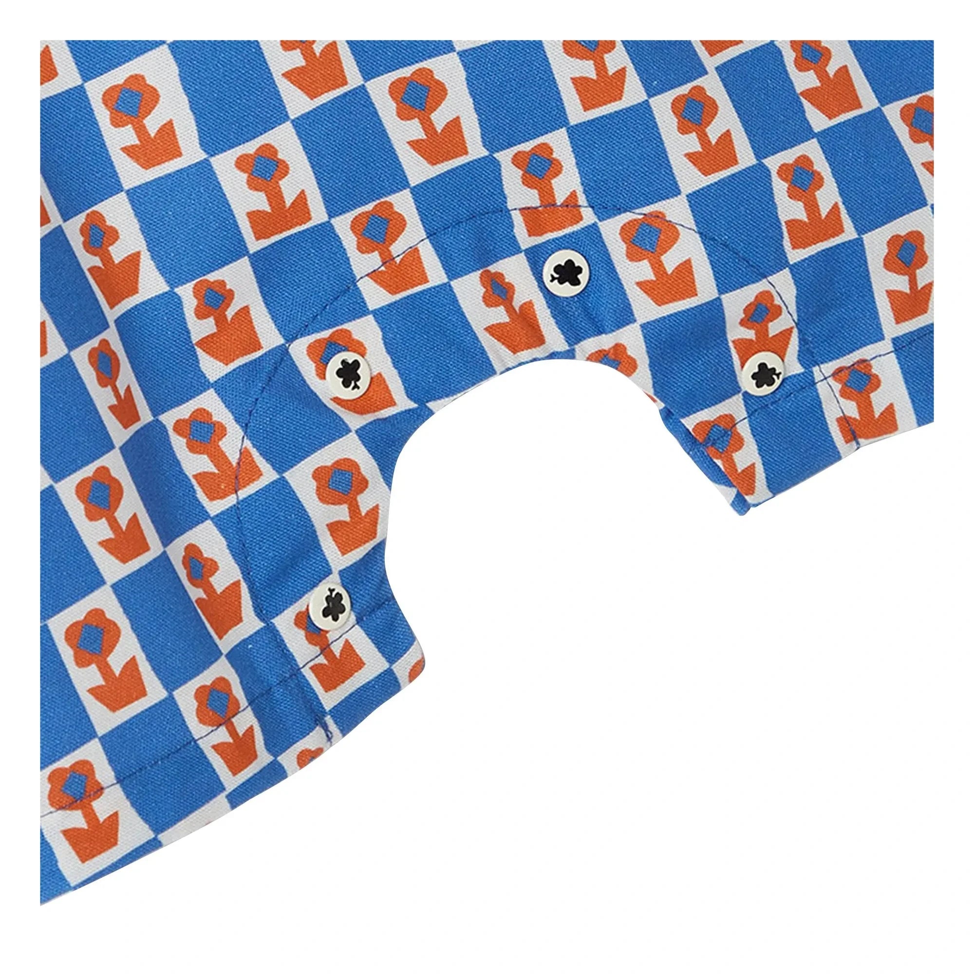 Fabula - Rüschen-Overall Damiers Flowers | Blau