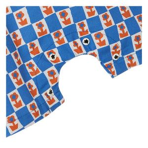 Fabula - Rüschen-Overall Damiers Flowers | Blau