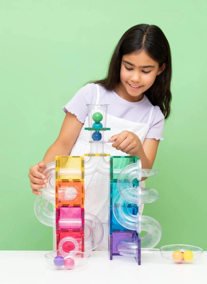 Connetix - Regenbogen | 114-teiliges Glänzendes Kugelrennen-Set