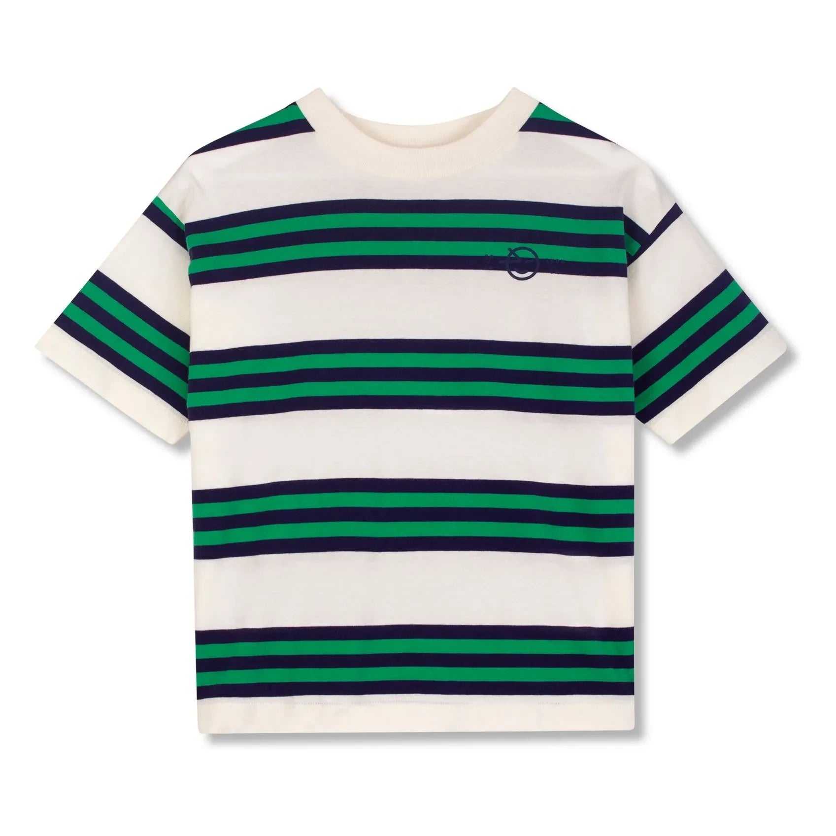 Wynken - Gestreiftes Bio-Baumwoll-T-Shirt | Marineblau