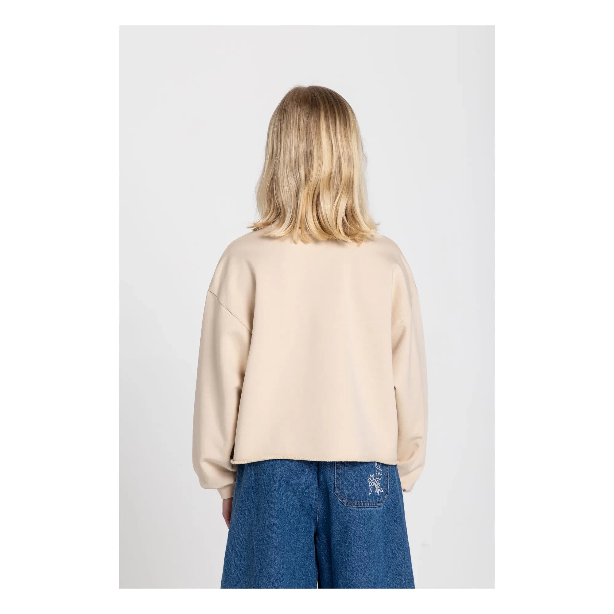 Hundred Pieces - Belmont Snake Sweat Organik Pamuk | Krem