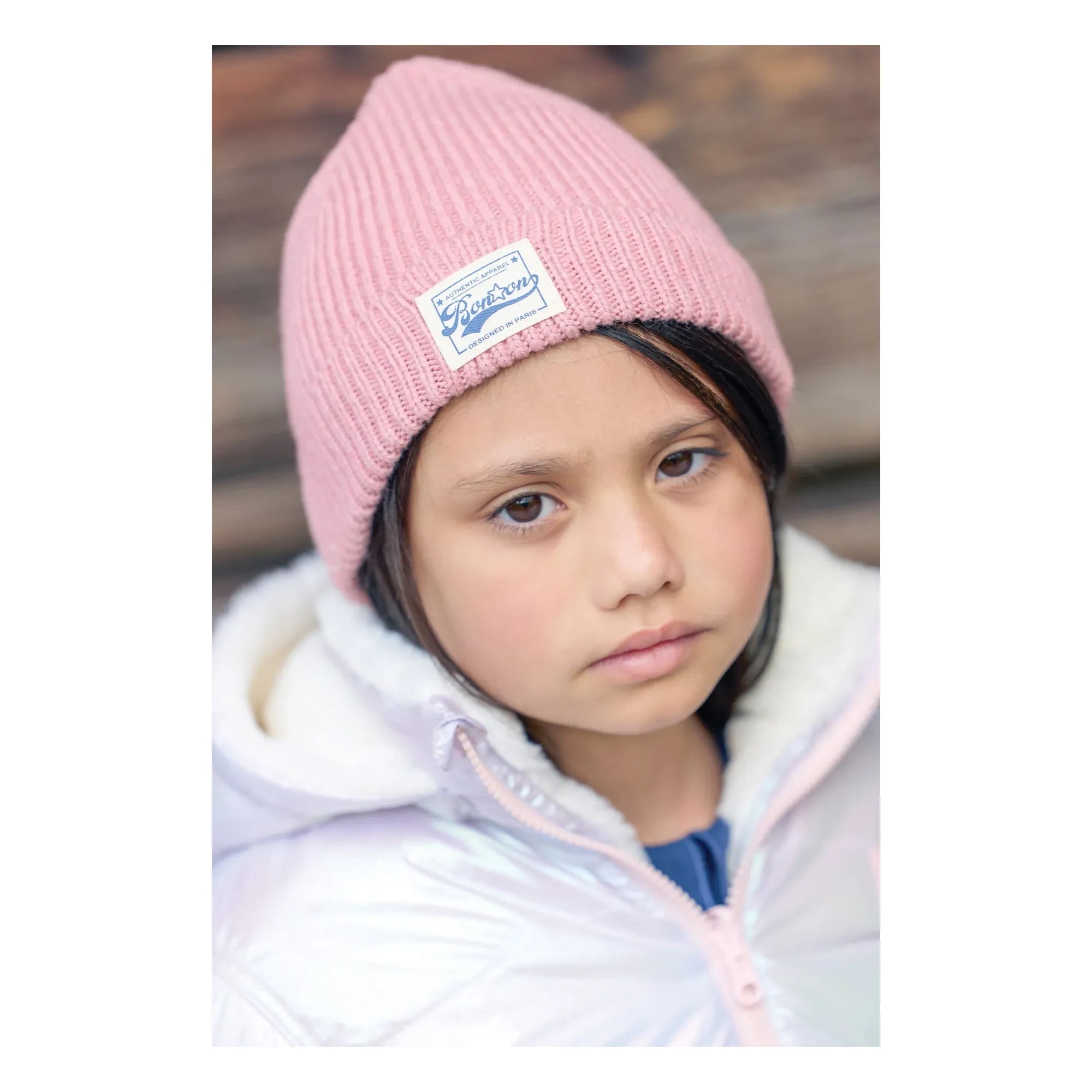 Bonton - Mavi bere Merinos yünü | Pembe
