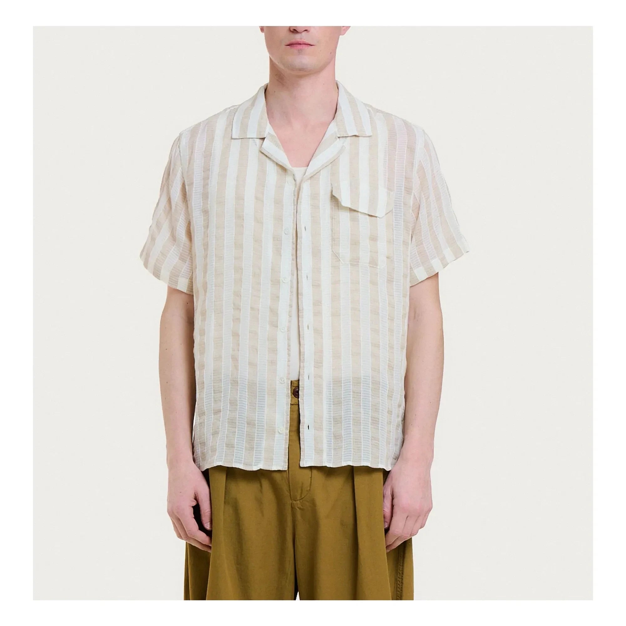 Homecore - Gestreiftes Hemd Lotie | Beige