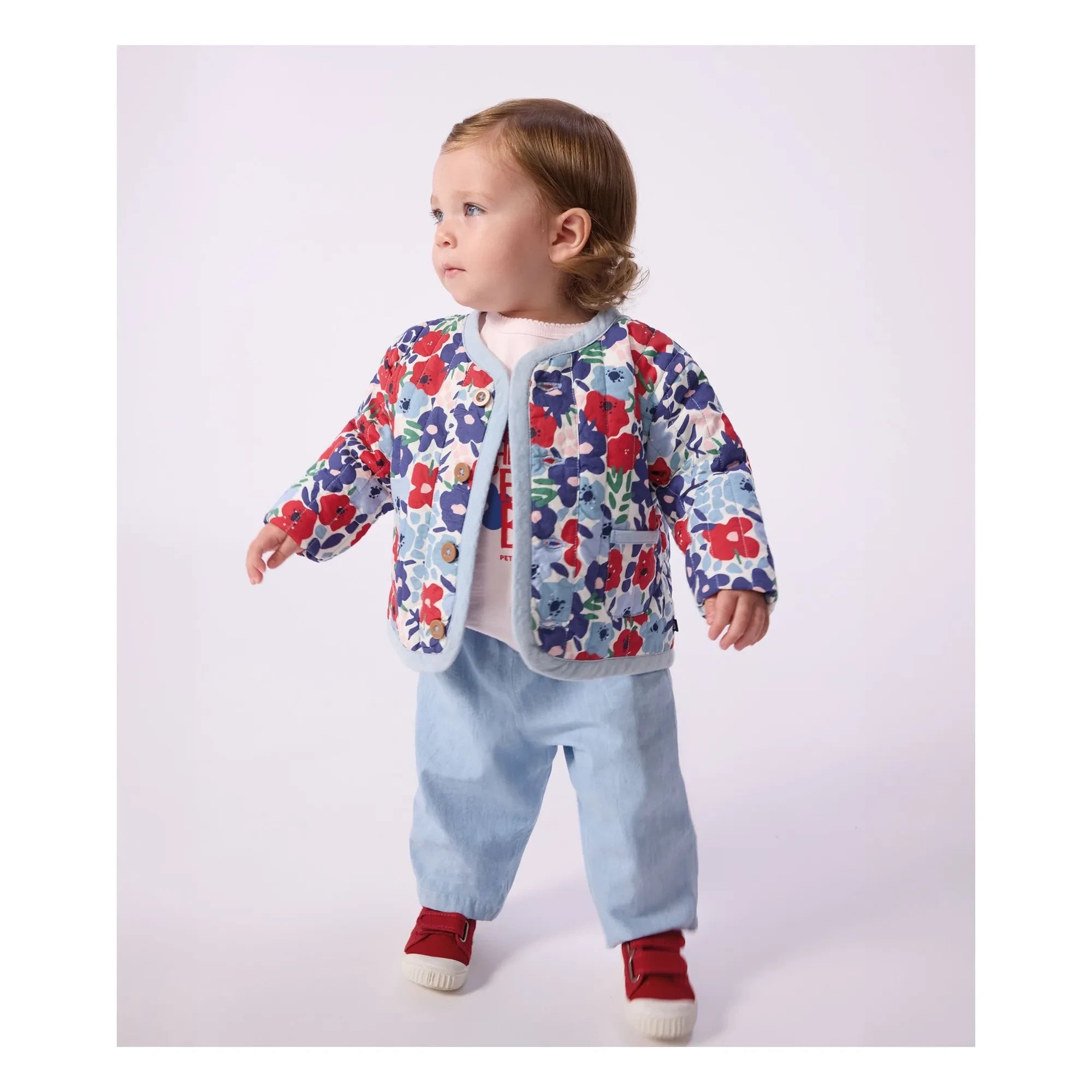 Petit Bateau - Gesteppte Fleurie Jacke aus Bio-Baumwolle | Blau