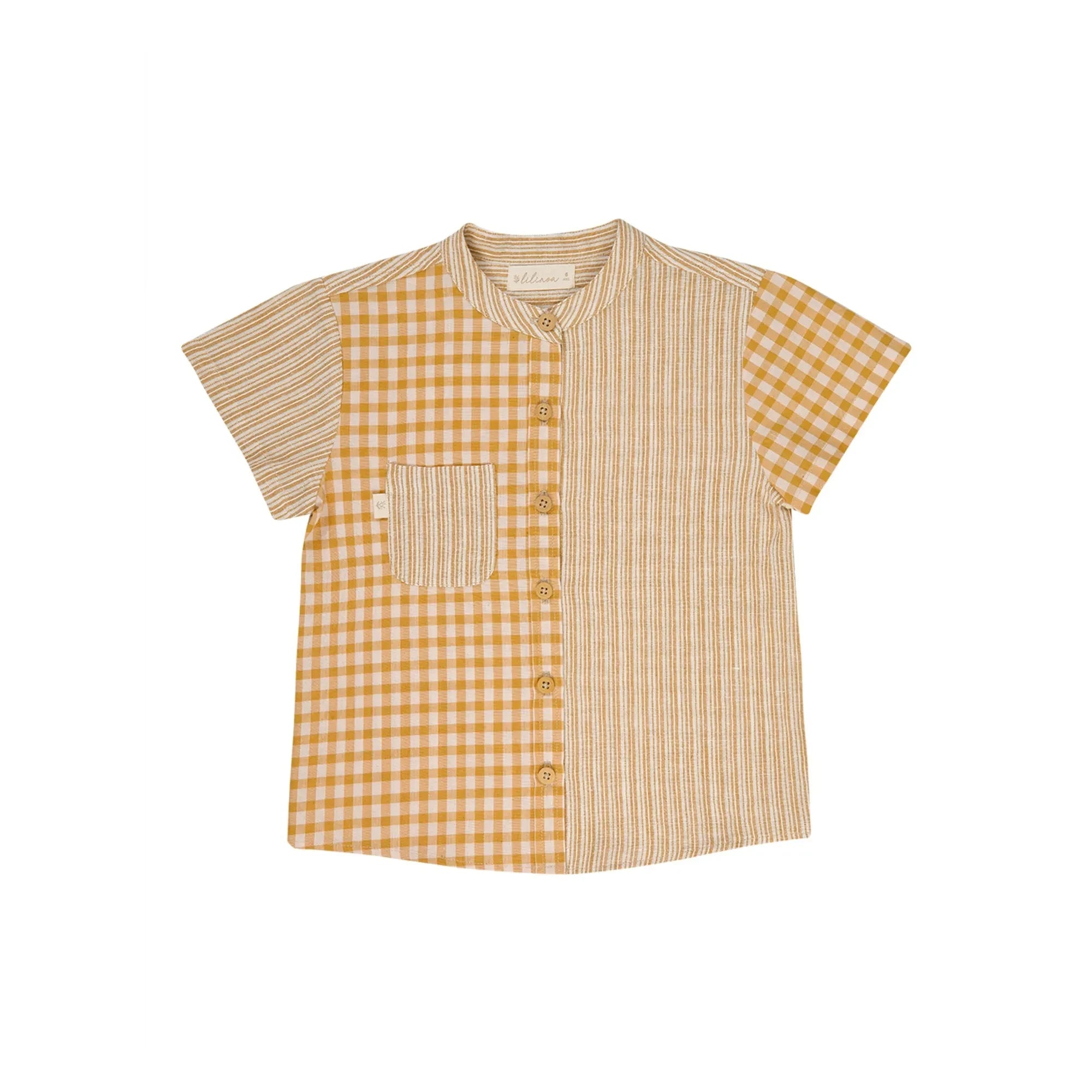 Lilinoa - Alphonse Patchwork Hemd | Caramel