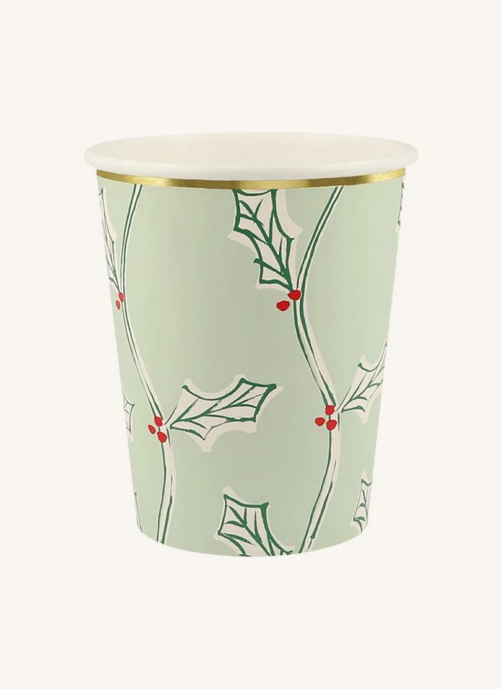 Meri Meri - Blockdruck Weihnachtsbecher - 8er Set