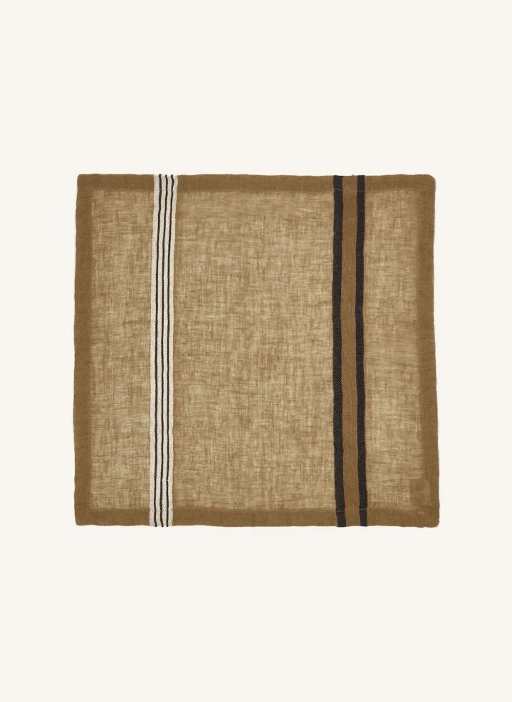 Libeco - Gestreifte Tischserviette | Beige