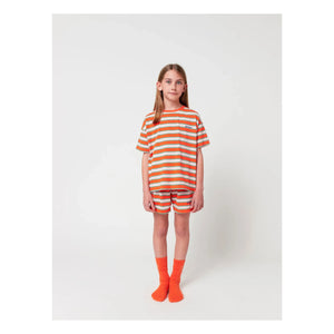 Bobo Choses - Gestreiftes T-Shirt und Shorts Set aus Bio-Baumwolle | Rot