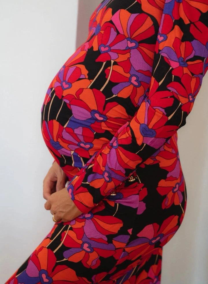 Paloma Kollektion - Thelma Flower Power Umstandskleid | Rot