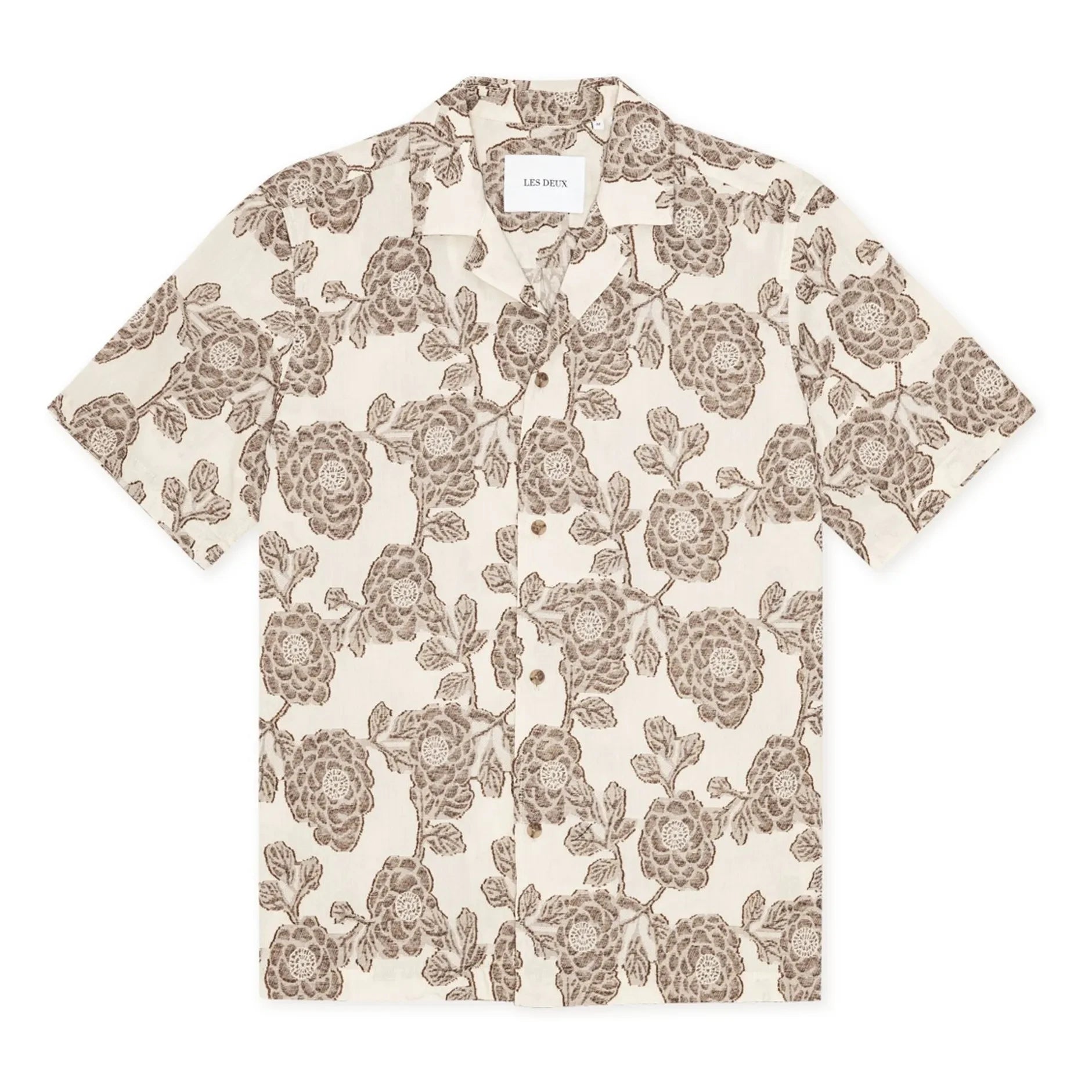 Les Deux - Lesley Jacquard Kurzarmhemd | Creme