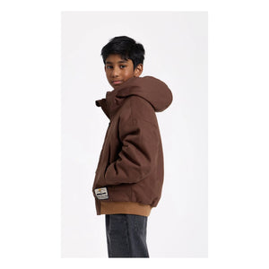 Hundred Pieces - Matte Kapuzenjacke | Braun