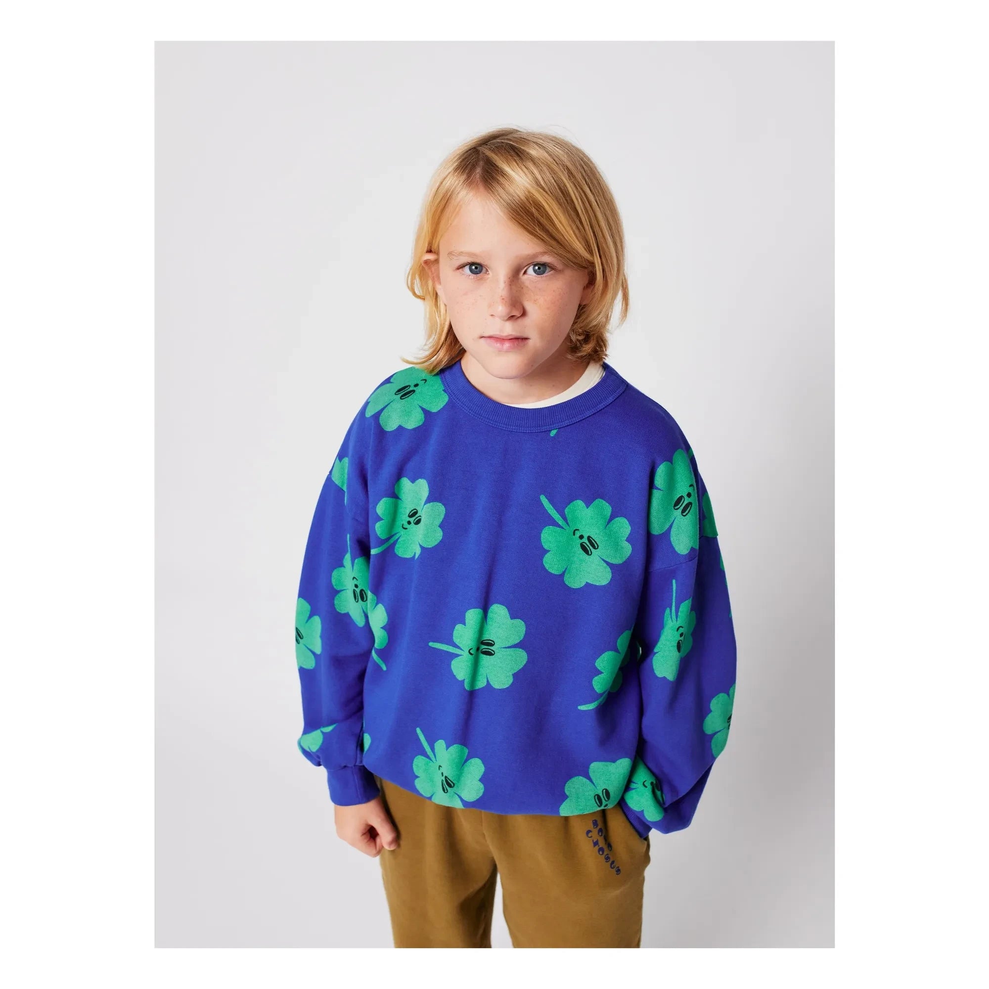 Bobo Choses - Trèfles Bio-Baumwoll-Sweatshirt | Blau