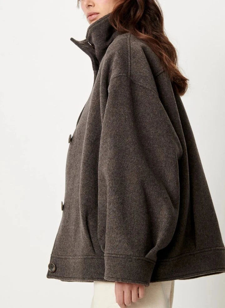 Sessùn - Nariwa Wolle Mantel | Taupe braun