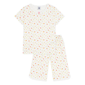 Petit Bateau - Capri-Schlafanzug mit Obstmuster | Ecru