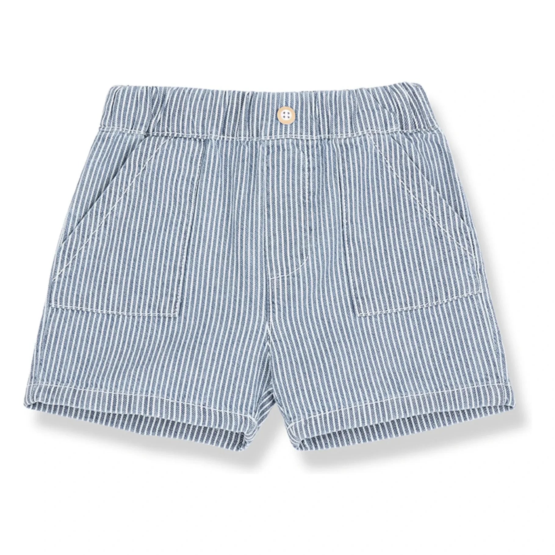 1+ in the family - Andratx Çizgili Denim Bermuda Şort Organik Pamuk | Açık Mavi