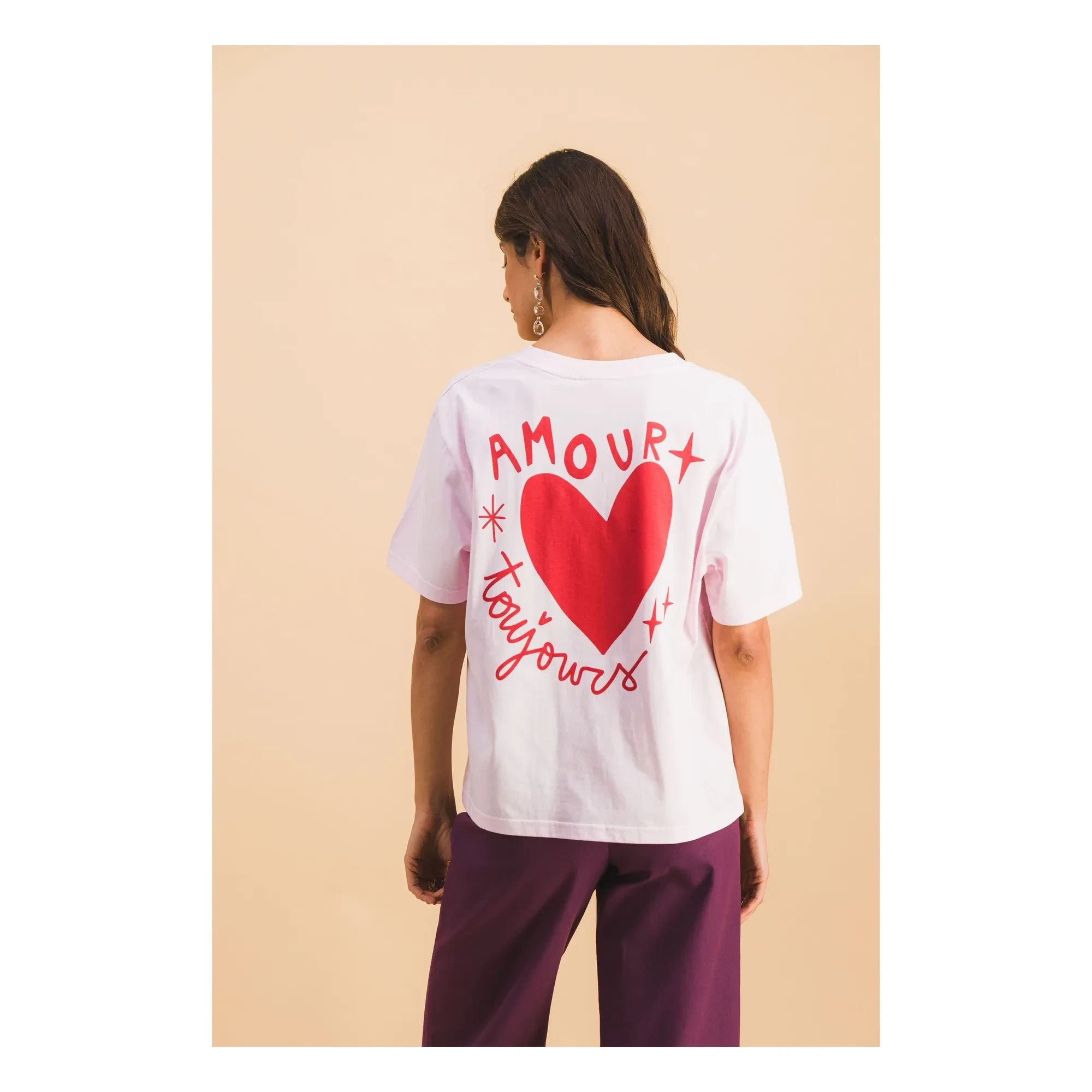 Elise Chalmin - Amour Toujours Baumwoll-T-Shirt | Rosa